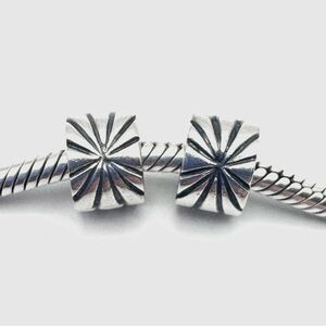 Pandora Set of 2 Sterling Silver Sunburst Clip Charms